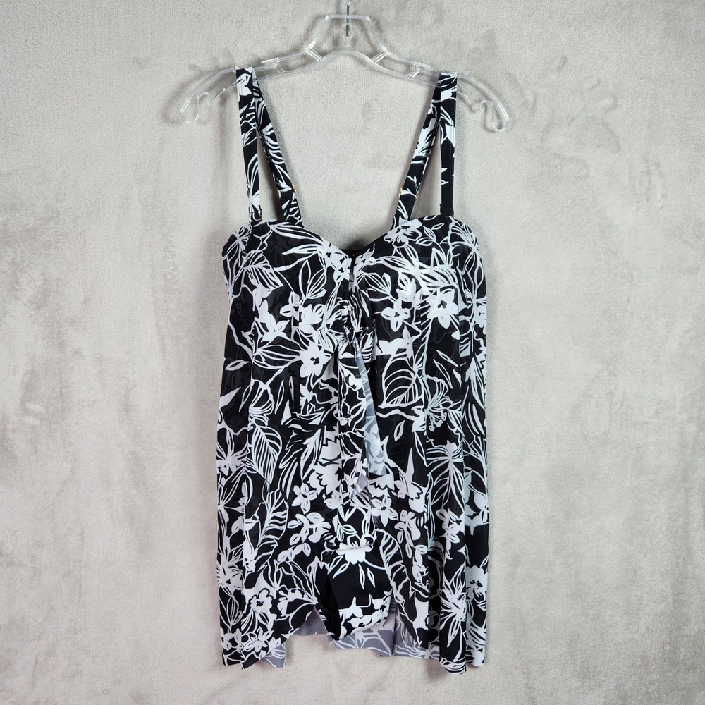 Kim Gravel Swimsuit Womens 10 Beach Floral Mesh Overlay One Piece Summer A598182